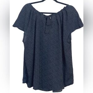 NWT-Lauren Conrad black with white polka dot blouse. Size 2X